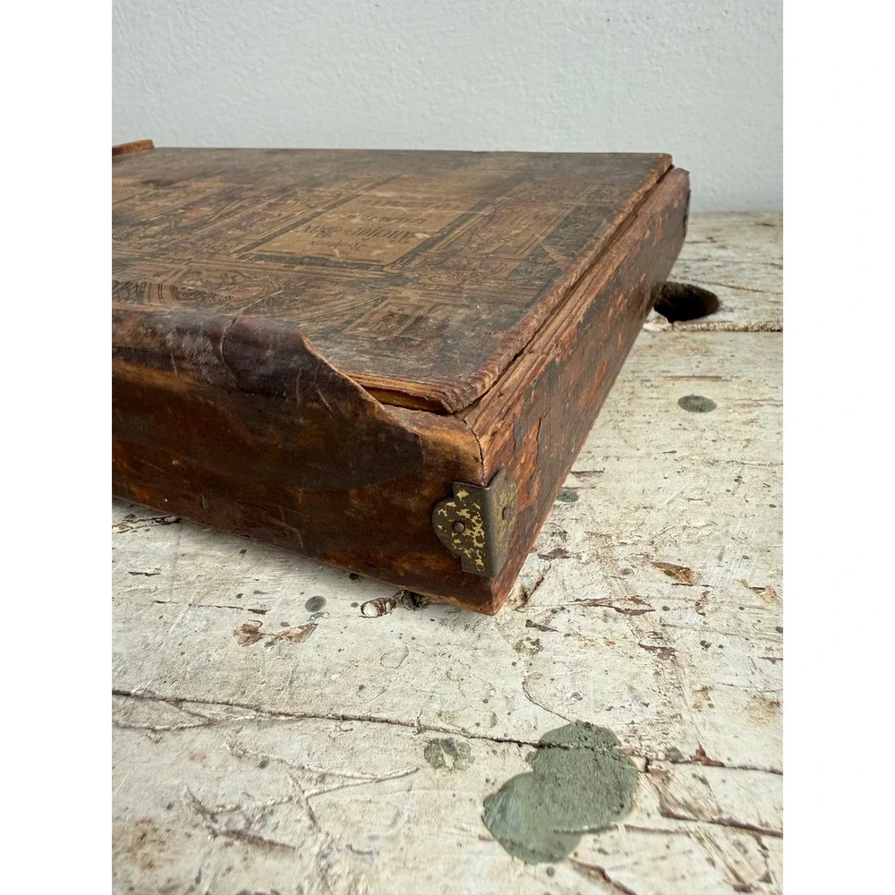 Antique‎ Richter's Anchor Box No. 7 Wooden Architectural Building Stone Case